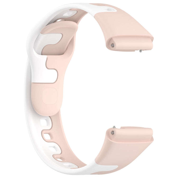 For Redmi Watch 3 Lite Stitching Two Color Silicone Watch Band(Pink White)