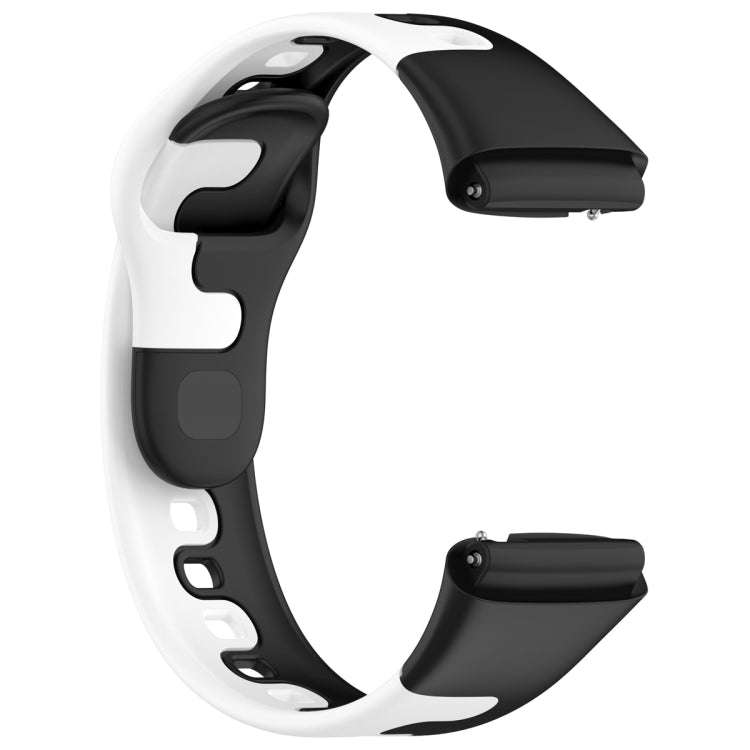 For Redmi Watch 3 Lite Stitching Two Color Silicone Watch Band(Black White)