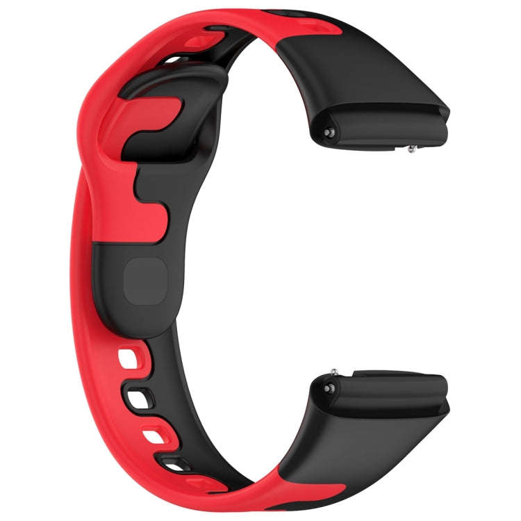 For Redmi Watch 3 Lite Stitching Two Color Silicone Watch Band(Black Red)