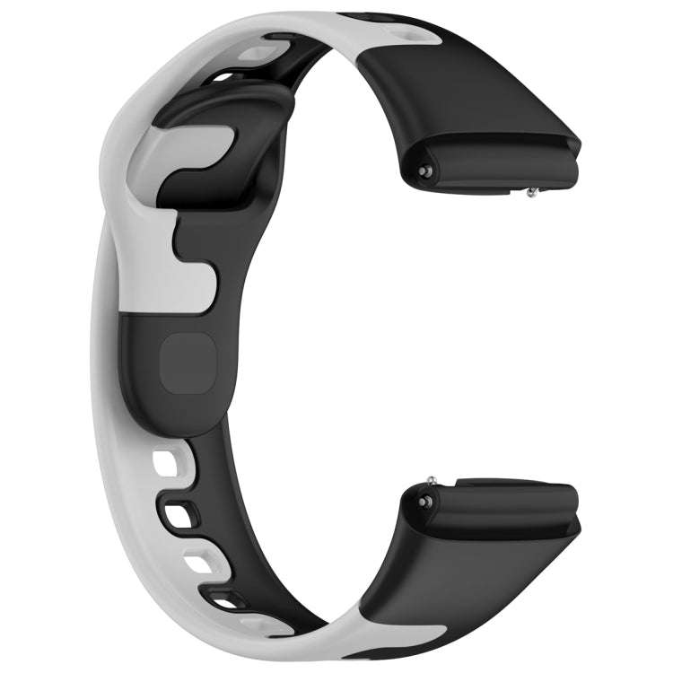 For Redmi Watch 3 Lite Stitching Two Color Silicone Watch Band(Black Grey)