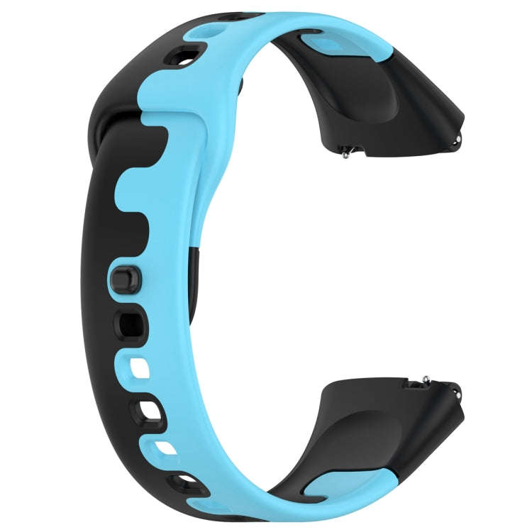 For Redmi Watch 3 Lite Stitching Two Color Silicone Watch Band(Black Blue)