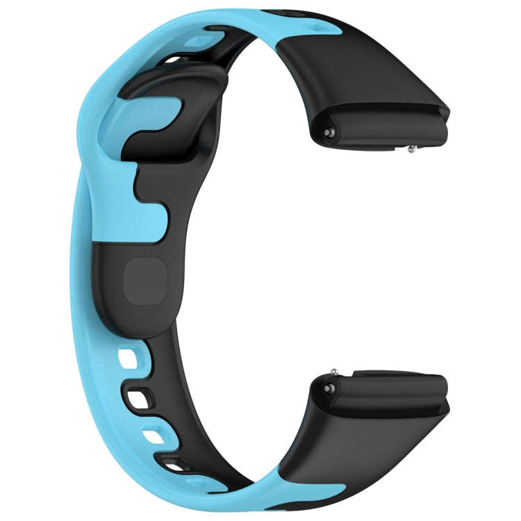 For Redmi Watch 3 Lite Stitching Two Color Silicone Watch Band(Black Blue)