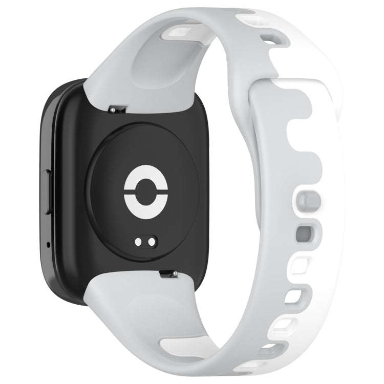 For Redmi Watch 3 Lite Stitching Two Color Silicone Watch Band(Grey White)