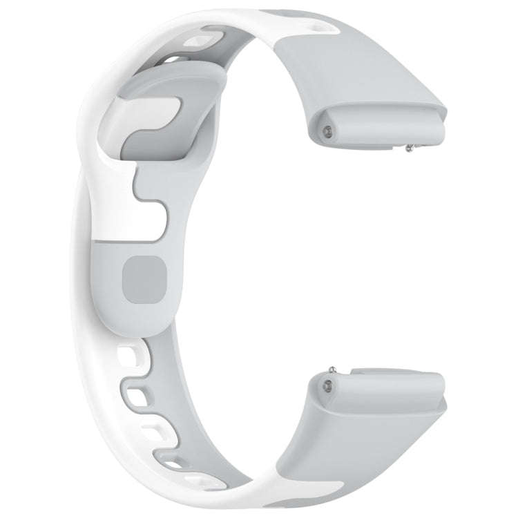 For Redmi Watch 3 Lite Stitching Two Color Silicone Watch Band(Grey White)