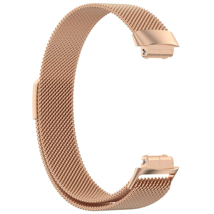 For Fitbit Inspire 3 Milanese Metal Watch Band(Rose Gold)