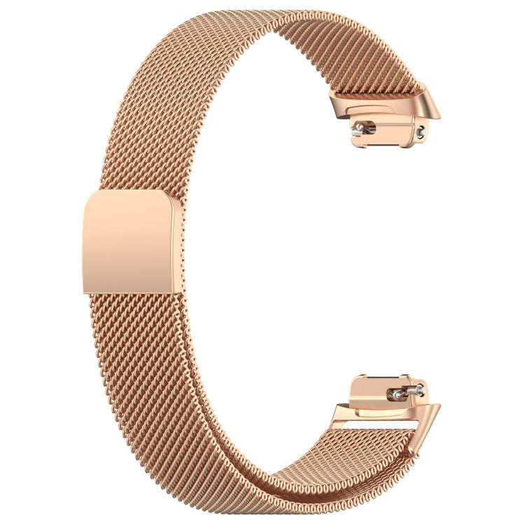 For Fitbit Inspire 3 Milanese Metal Watch Band(Rose Gold)