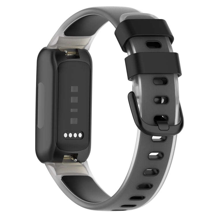 For Fitbit Inspire 3 Two Color Transparent Silicone Watch Band(Black)