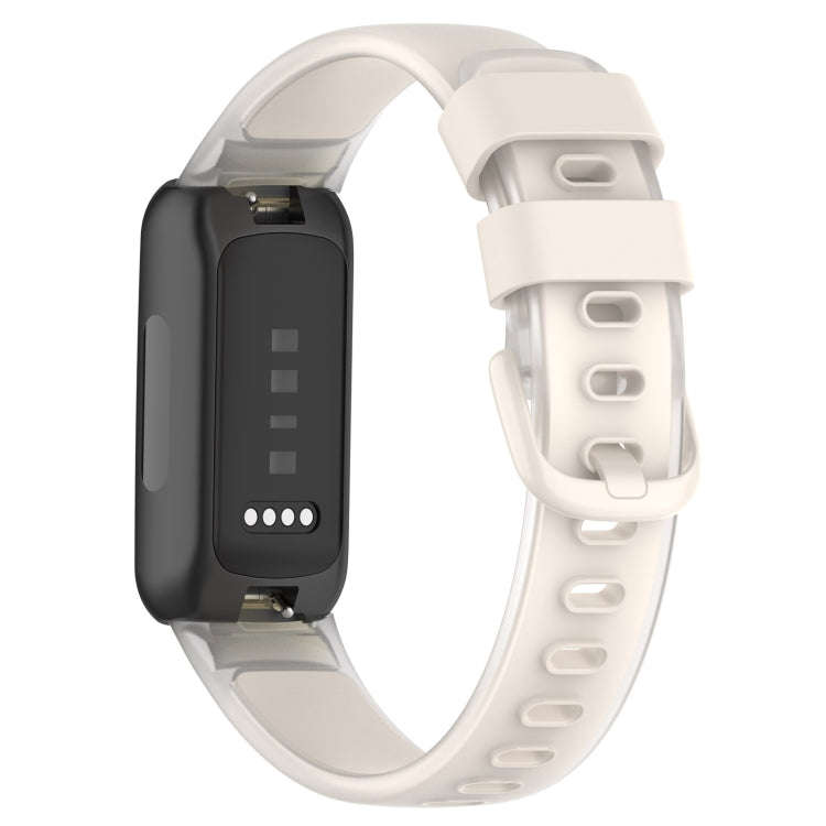 For Fitbit Inspire 3 Two Color Transparent Silicone Watch Band(Starlight Color)
