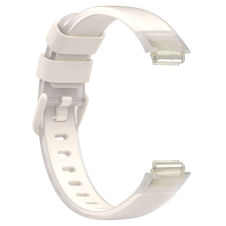 For Fitbit Inspire 3 Two Color Transparent Silicone Watch Band(Starlight Color)