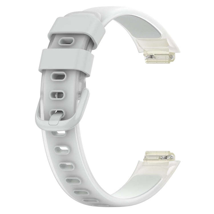 For Fitbit Inspire 3 Two Color Transparent Silicone Watch Band(Light Grey)