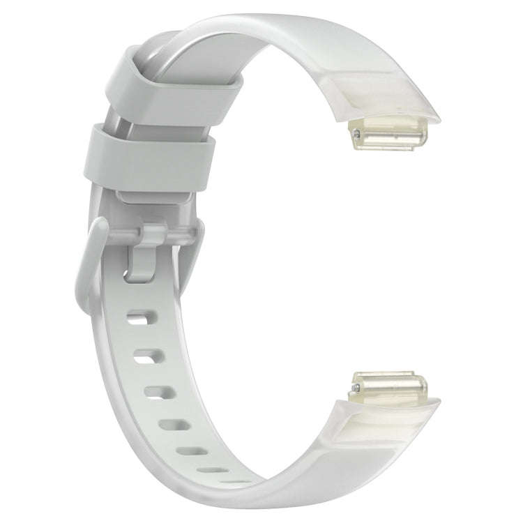 For Fitbit Inspire 3 Two Color Transparent Silicone Watch Band(Light Grey)