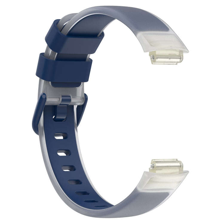 For Fitbit Inspire 3 Two Color Transparent Silicone Watch Band(Blue)