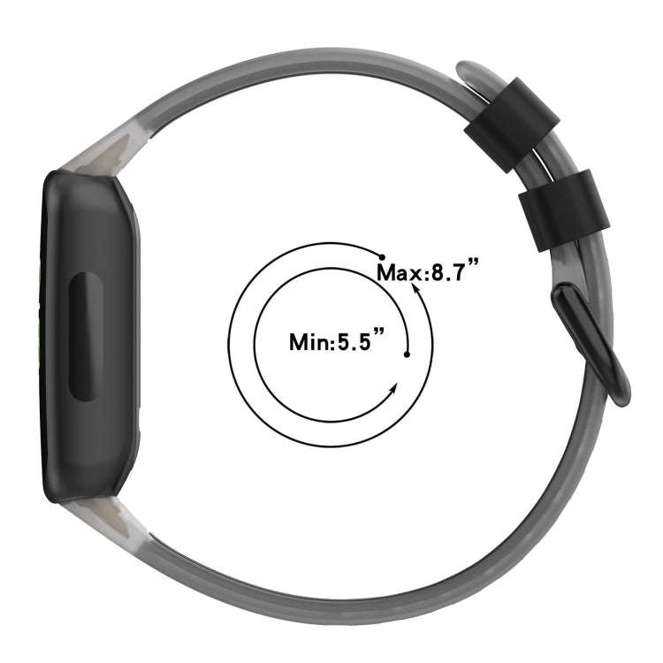 For Fitbit Inspire 3 Two Color Transparent Silicone Watch Band(Brown)
