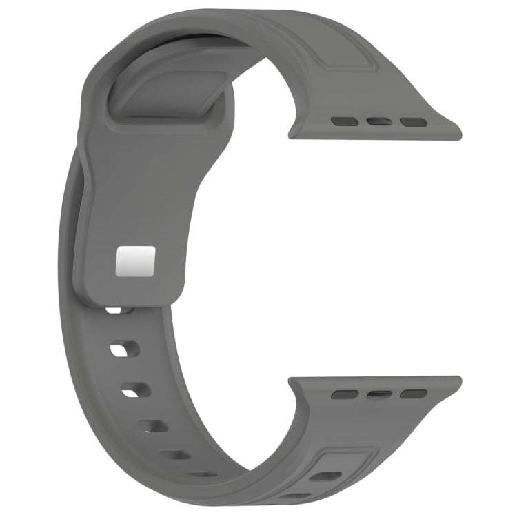 For Apple Watch 7 41mm Square Buckle Silicone Watch Band(Dark Grey)