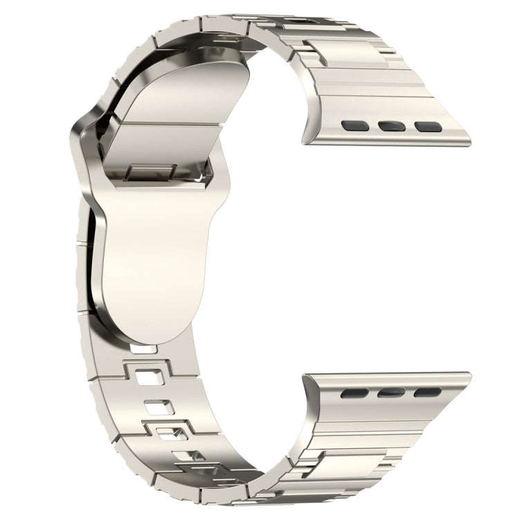 For Apple Watch 6 44mm Square Buckle Armor Style Silicone Watch Band(Plating Silver)