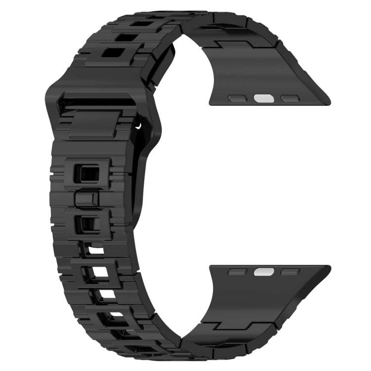 For Apple Watch 4 40mm Square Buckle Armor Style Silicone Watch Band(Plating Titanium Black)