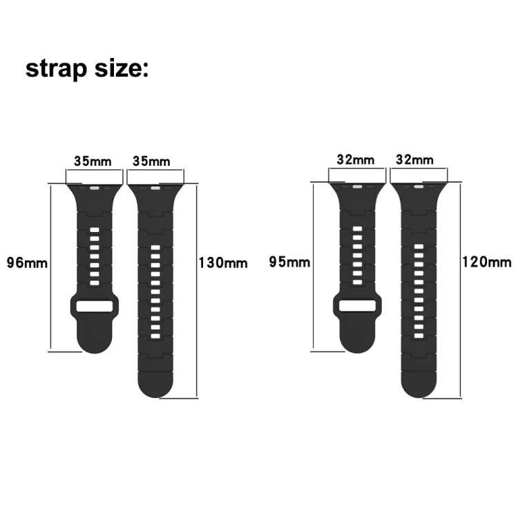 For Apple Watch Ultra 49mm Square Buckle Armor Style Silicone Watch Band(Midnight Blue)