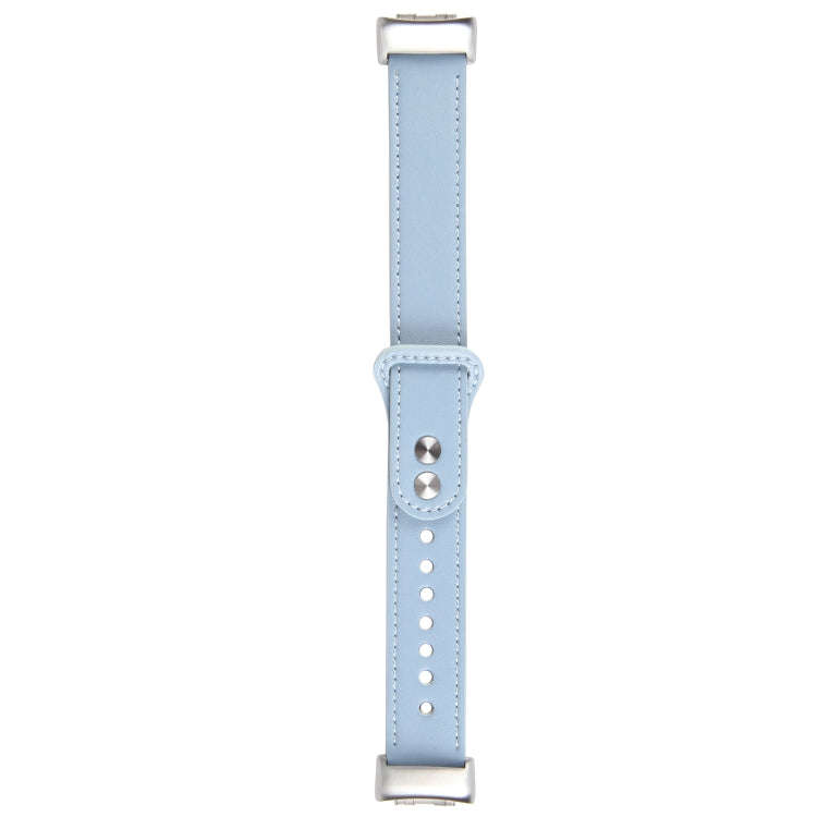 For Fitbit Charge 5 PU Leather Replacement Watch Band(Blue)