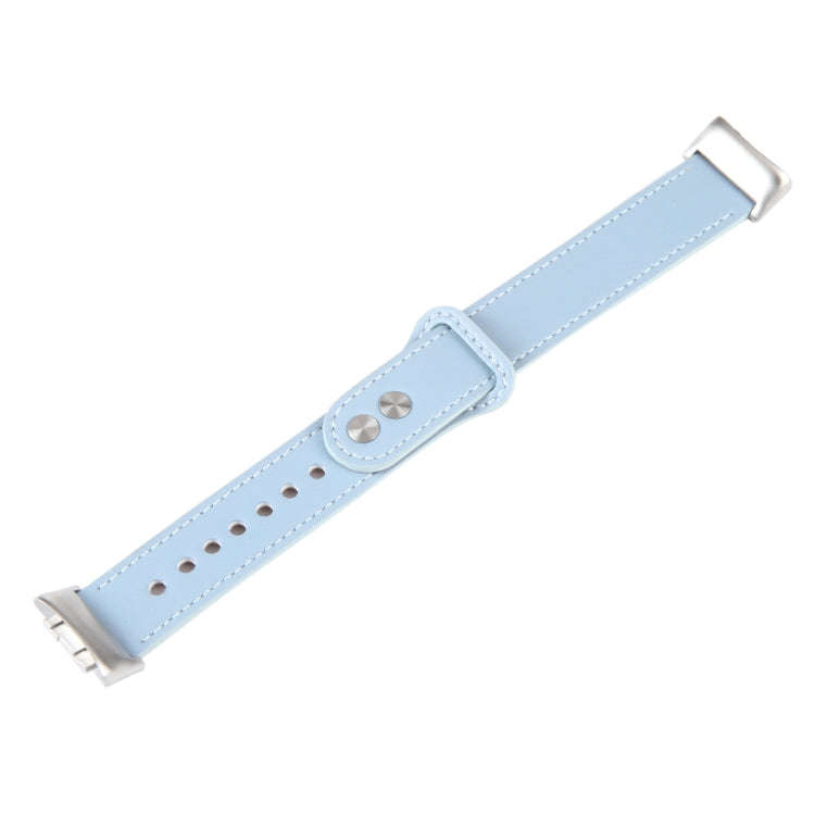 For Fitbit Charge 5 PU Leather Replacement Watch Band(Blue)