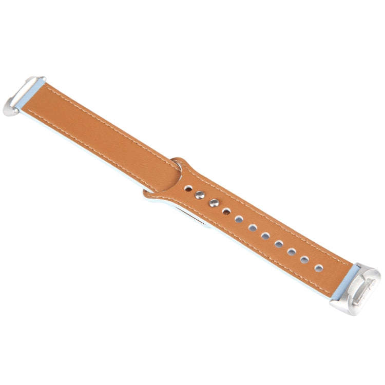 For Fitbit Charge 5 PU Leather Replacement Watch Band(Blue)
