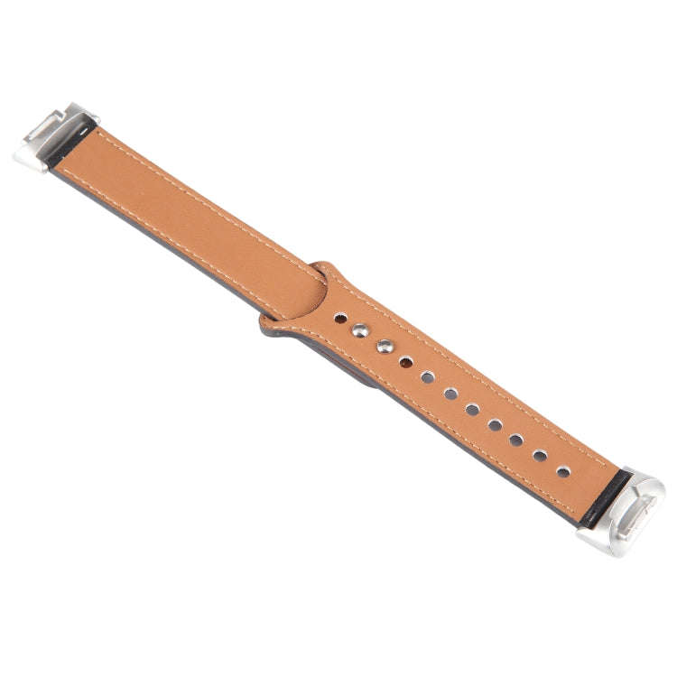 For Fitbit Charge 5 PU Leather Replacement Watch Band(Black)