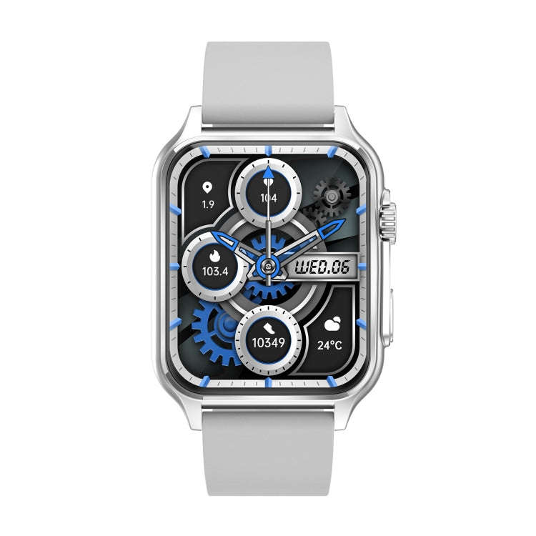 KT64 1.96 inch IPS Screen Smart Watch Supports Bluetooth Calls/Blood Oxygen Monitoring(Silver)