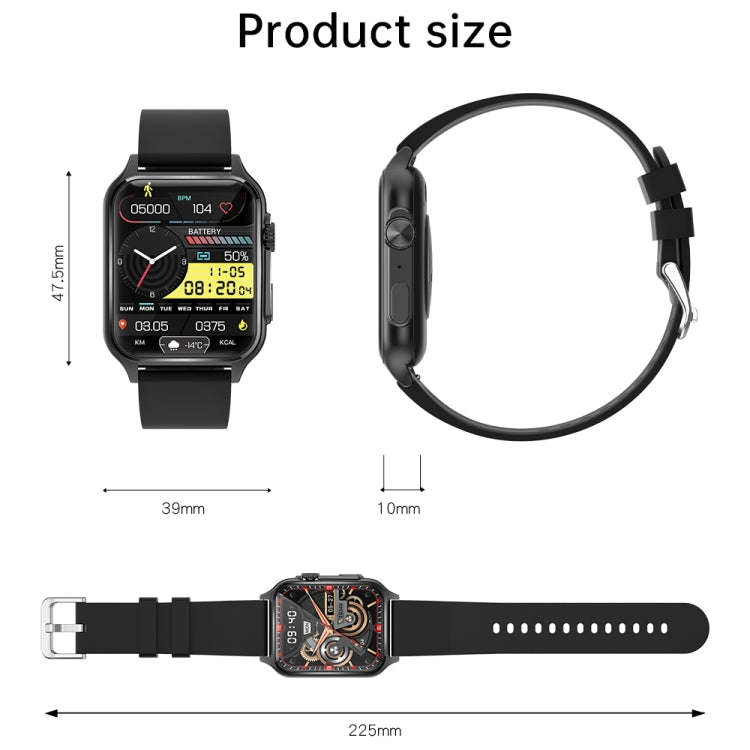KT64 1.96 inch IPS Screen Smart Watch Supports Bluetooth Calls/Blood Oxygen Monitoring(Gold)