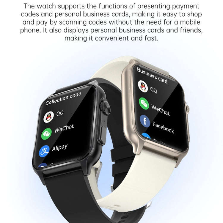 KT64 1.96 inch IPS Screen Smart Watch Supports Bluetooth Calls/Blood Oxygen Monitoring(Gold)