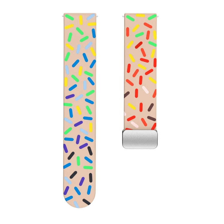 For Samsung Galaxy Watch 6 / 6 Classic Sports Rainbow Dots Magnetic Black Buckle Silicone Watch B...