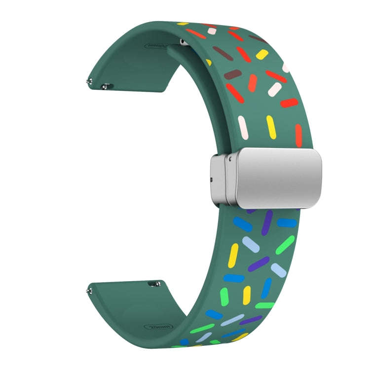 For Samsung Galaxy Watch 6 / 6 Classic Sports Rainbow Dots Magnetic Black Buckle Silicone Watch B...