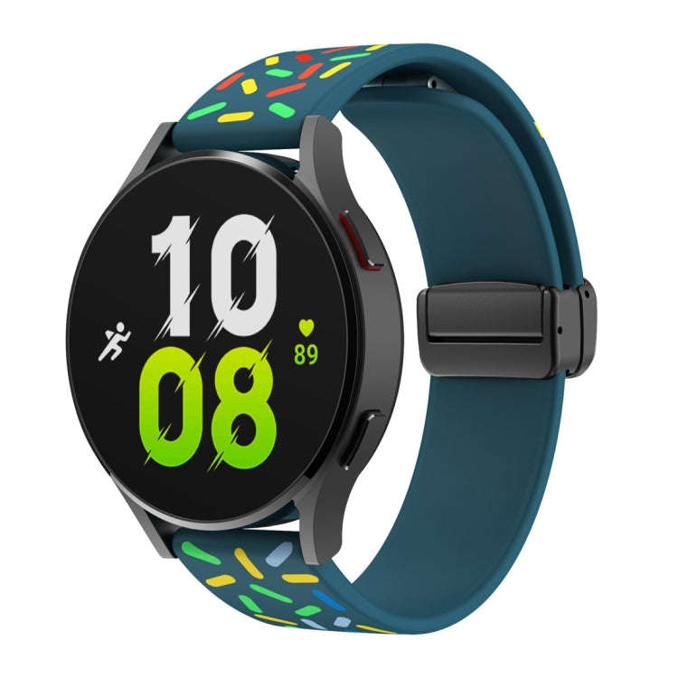 For Samsung Galaxy Watch 6 / 6 Classic Sports Rainbow Dots Magnetic Black Buckle Silicone Watch B...