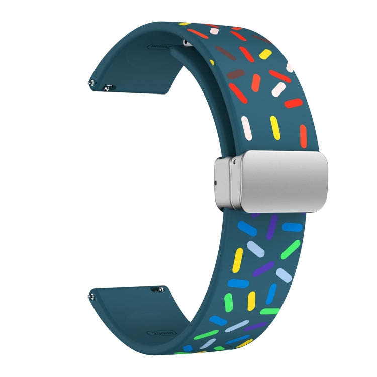 For Samsung Galaxy Watch 6 / 6 Classic Sports Rainbow Dots Magnetic Black Buckle Silicone Watch B...