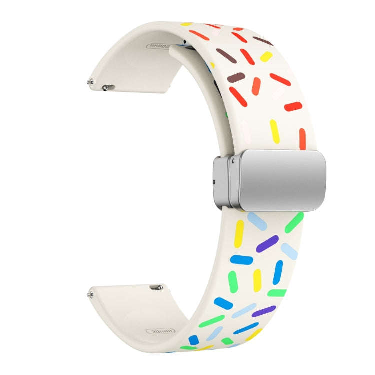 For Samsung Galaxy Watch 6 / 6 Classic Sports Rainbow Dots Magnetic Black Buckle Silicone Watch B...