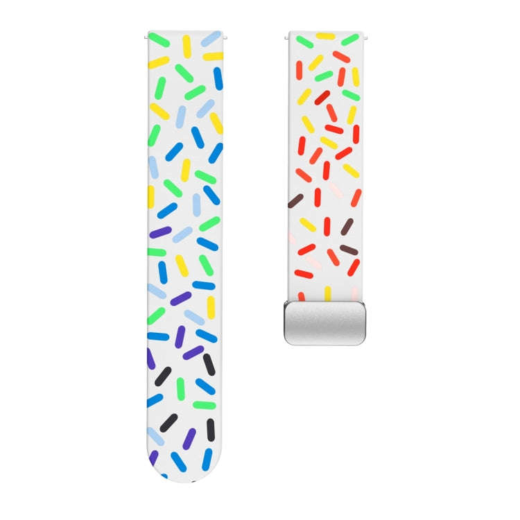 For Samsung Galaxy Watch 6 / 6 Classic Sports Rainbow Dots Magnetic Silver Buckle Silicone Watch ...