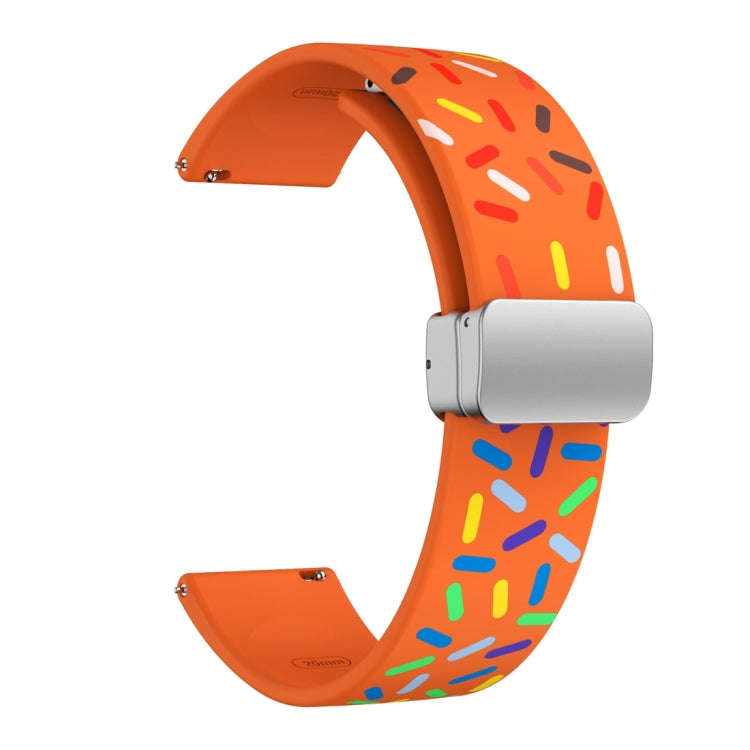 For Samsung Galaxy Watch 6 / 6 Classic Sports Rainbow Dots Magnetic Silver Buckle Silicone Watch ...