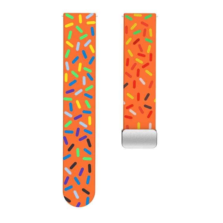 For Samsung Galaxy Watch 6 / 6 Classic Sports Rainbow Dots Magnetic Silver Buckle Silicone Watch ...