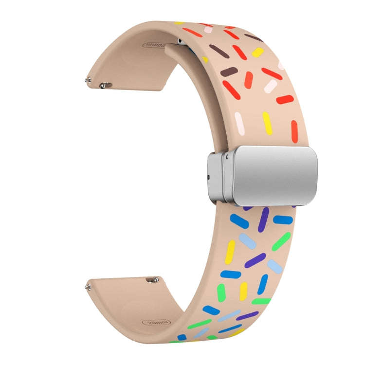 For Samsung Galaxy Watch 6 / 6 Classic Sports Rainbow Dots Magnetic Silver Buckle Silicone Watch ...