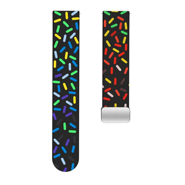 For Samsung Galaxy Watch 6 / 6 Classic Sports Rainbow Dots Magnetic Silver Buckle Silicone Watch ...