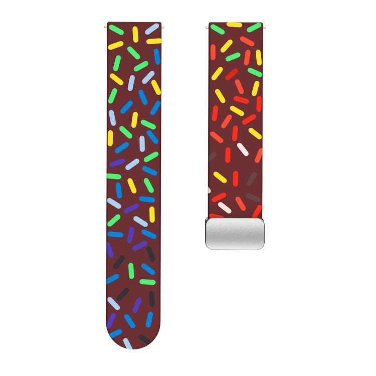 For Samsung Galaxy Watch 6 / 6 Classic Sports Rainbow Dots Magnetic Silver Buckle Silicone Watch ...