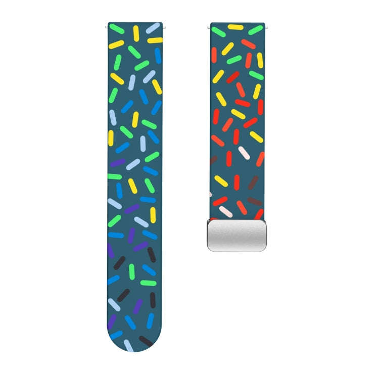 For Samsung Galaxy Watch 6 / 6 Classic Sports Rainbow Dots Magnetic Silver Buckle Silicone Watch ...
