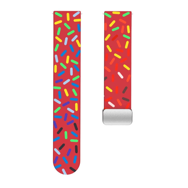 For Samsung Galaxy Watch 6 / 6 Classic Sports Rainbow Dots Magnetic Silver Buckle Silicone Watch ...