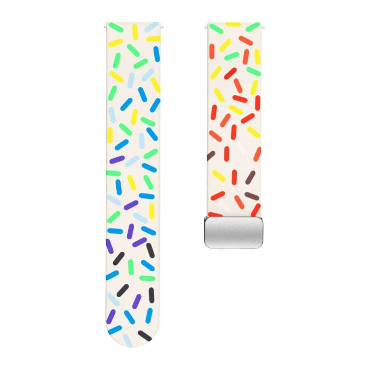 For Samsung Galaxy Watch 6 / 6 Classic Sports Rainbow Dots Magnetic Silver Buckle Silicone Watch ...