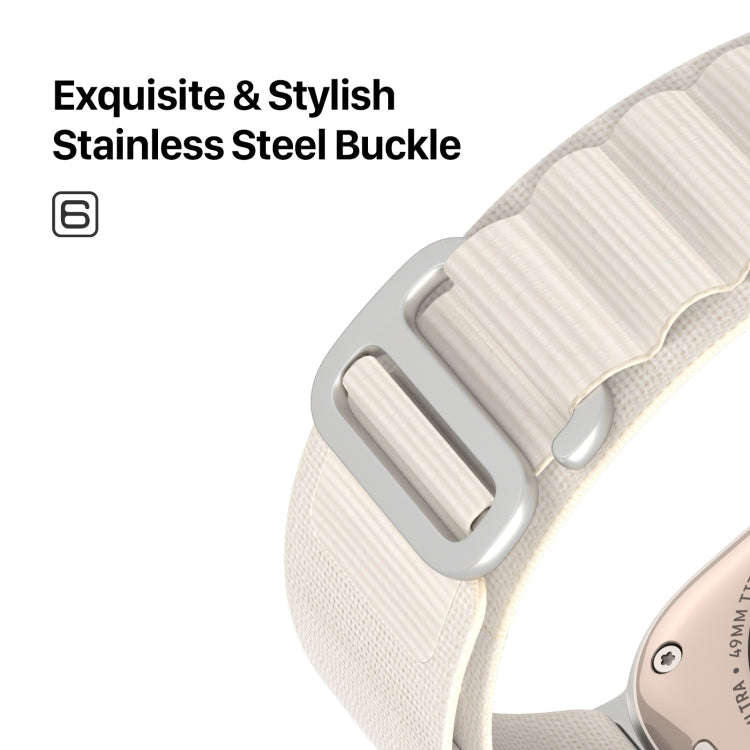 For Apple Watch Series 8 45mm  DUX DUCIS GS Series Nylon Loop Watch Band(Starlight)
