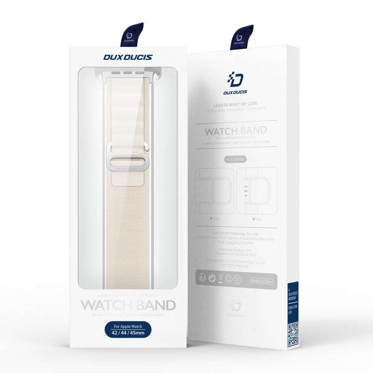 For Apple Watch Series 8 45mm  DUX DUCIS GS Series Nylon Loop Watch Band(Starlight)