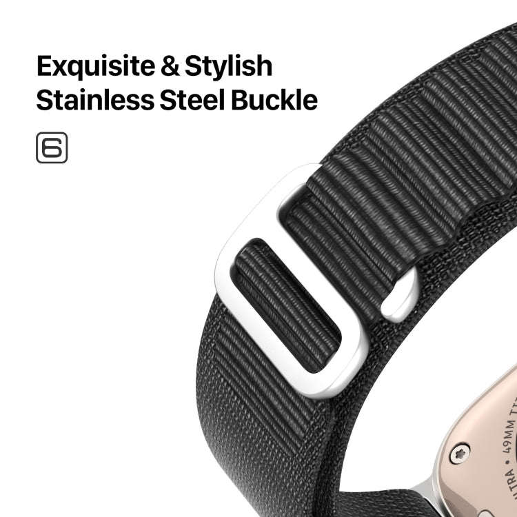 For Apple Watch Series 3 42mm DUX DUCIS GS Series Nylon Loop Watch Band(Black)
