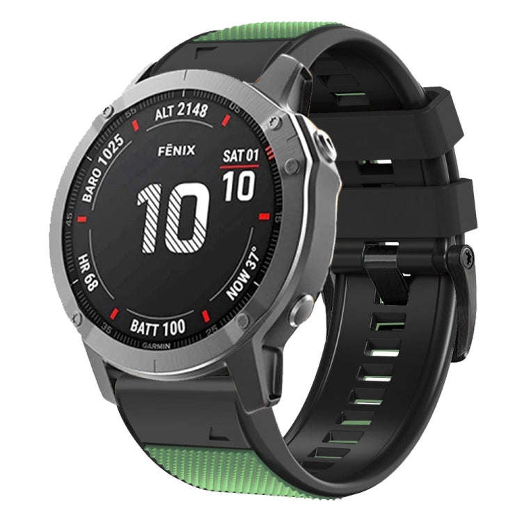For Garmin Fenix 7 Pro 22mm Screw Buckle Diamond Texture Two Color Silicone Watch Band(Army Green...