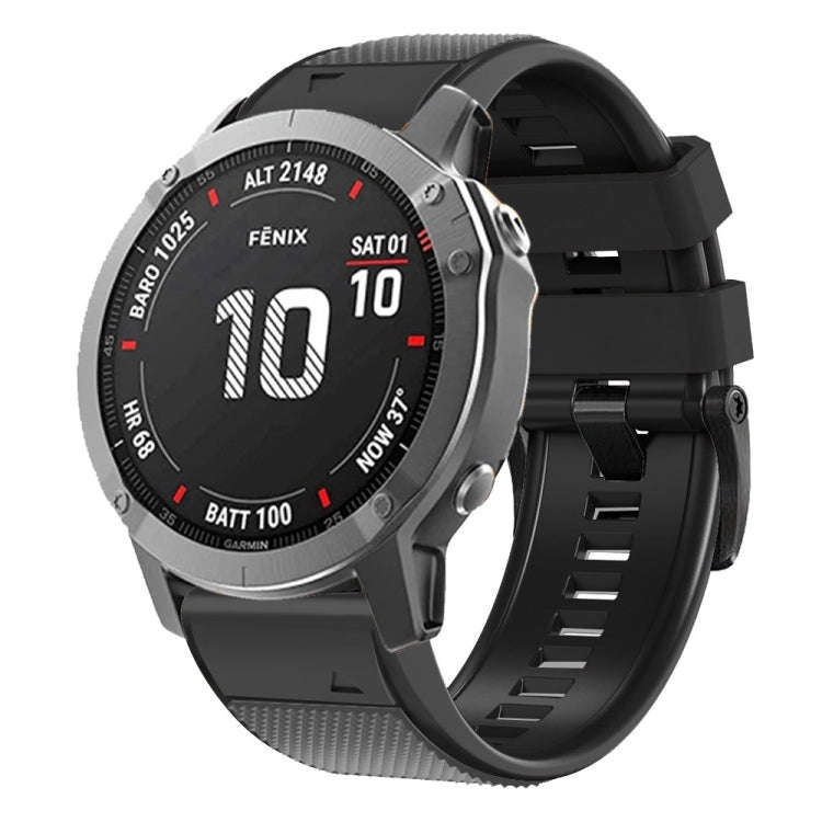 For Garmin Fenix 7 Pro 22mm Screw Buckle Diamond Texture Two Color Silicone Watch Band(Black)