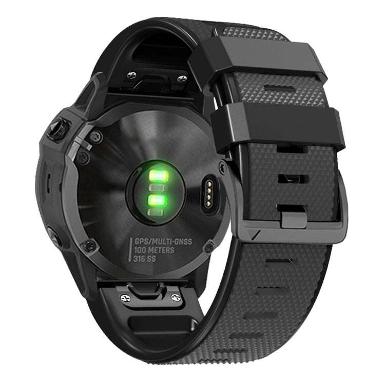 For Garmin Fenix 7 Pro 22mm Screw Buckle Diamond Texture Two Color Silicone Watch Band(Black)