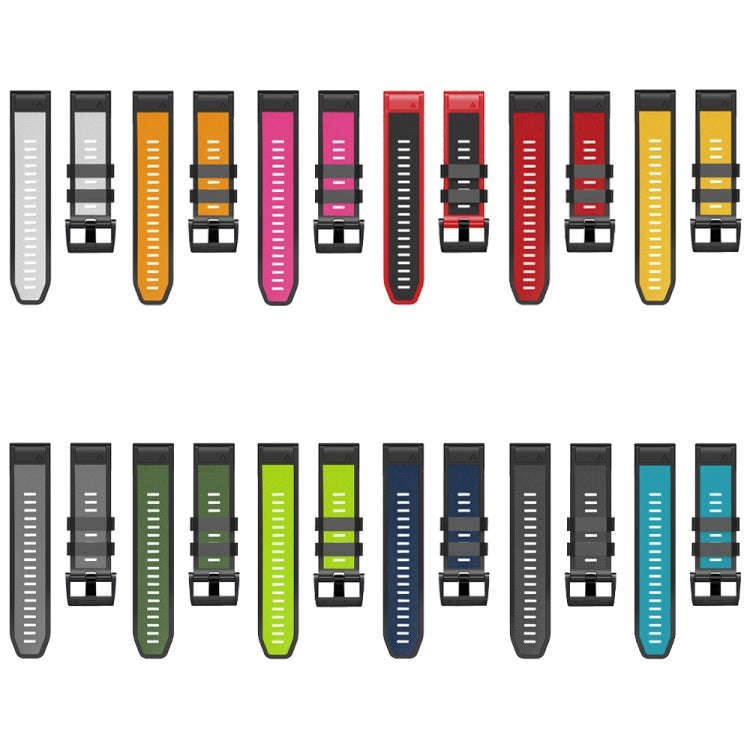 For Garmin Fenix 7 Pro 22mm Screw Buckle Diamond Texture Two Color Silicone Watch Band(Yellow+Black)