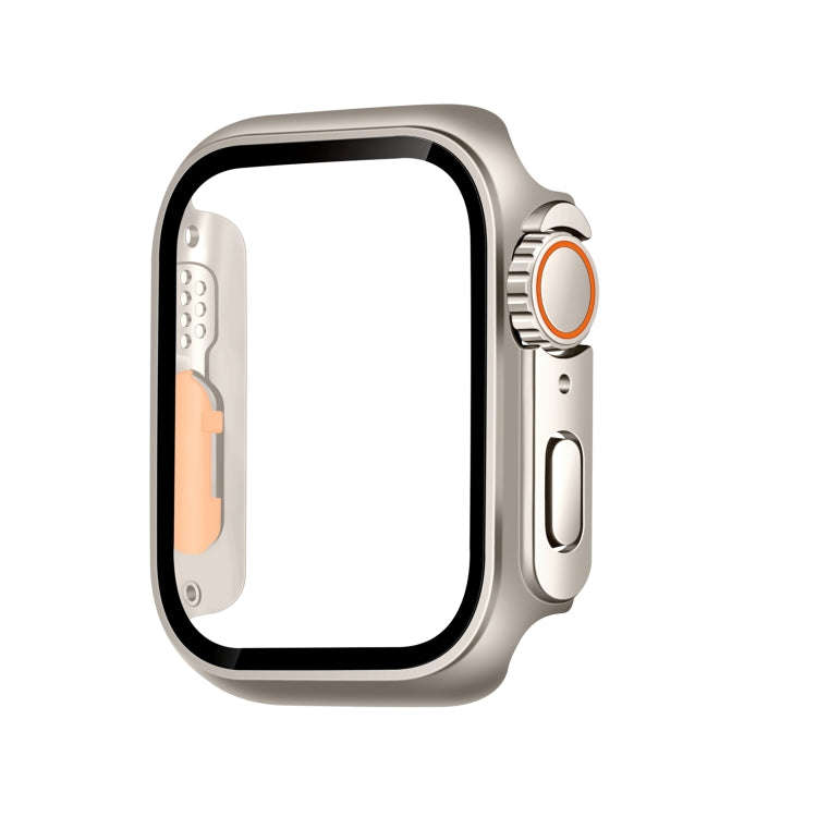 For Apple Watch Series 9 / 8 / 7 41mm Tempered Film Hybrid PC Integrated Watch Case(Titanium Gold...